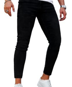 GINGTTO Jeans Homme Pantalon Skinny Élastique Slim Fit Trendige Stretch Denim Pants