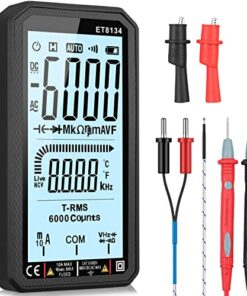 Neoteck Multimètre TRMS 6000 Comptes Automatique NCV Alarme Sonore/Lumineuse Testeur Électrique AC DC