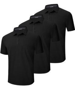 DEHORU 3er Pack Polo Homme Séchage Rapide Polo Golf Outdoor Respirant