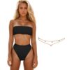 KBRPEY Maillot de Bain Femme 2 Pièces Taille Haute Push Up Sculptant Bandeau Beachwear Plage