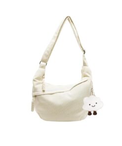 Sac Banane Femme Velours Côtelé Mode, Sac Banane Bandoulière Réglable pour Travail et Voyage, Sacs à Main Portés Épaule