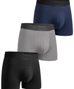 Boxers Gagli Homme Lot de 3 Coton Modal Élastique Confortable Évacuant l'Humidité