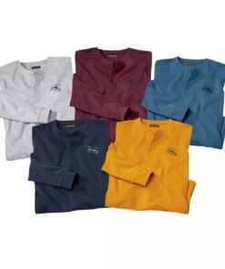 Atlas For Men Lot de 5 T-Shirts pour Hommes - Manches Longues - Disponibles en Grande Taille du M au 5XL