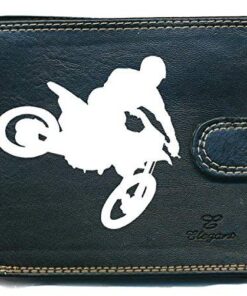 Etui Pochette Syl'la Homme pour Cartes etPortefeuille - Motocross - Noir, LÉ01