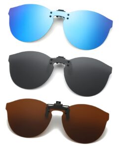 Long Keeper 3 Paires Clip Lunettes de Soleil Polarisées Femme Homme UV400