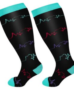 Chaussettes De Compression Grande Taille Femmes 2XL-4XL | Confort Sportif | Taille Élastique | Idéales Pour Le Running