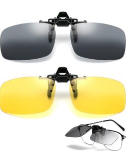 VueClip Lunettes Conduite de Nuit Polarisées Clip Solaire, pour Hommes et Femmes, Idéales pour la Conduite et les Activi