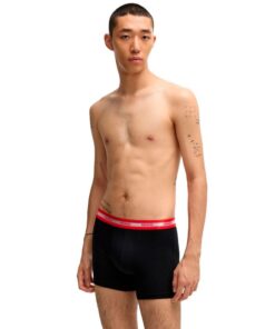 HUGO Hommes Trunks Triplet Planet Lot de Trois Boxers Coton Stretchavec Logo Élégants pour Sport et Daily Wear Stretch C