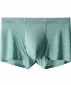 Shorts Hommes Ice Silk Boxer Respirant Taille Élastiquée Couleurs Solides Pantalon Intimme