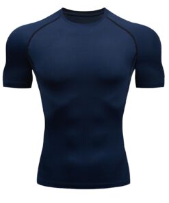 Towintec Tee Shirt Compression Hommes pour Gymnastique et Course à Pied Séchage Rapide Couche de Base Manches Courtes To