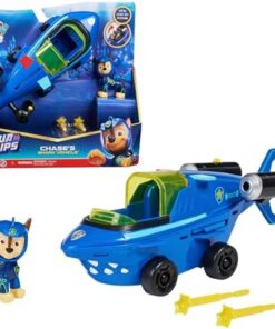 Pat' Patrouille Aqua Pups Chase Voiture + Figurine Collectionnable - Jouet Enfant 3 Ans - Thème Mer Aventures Sous-Marin