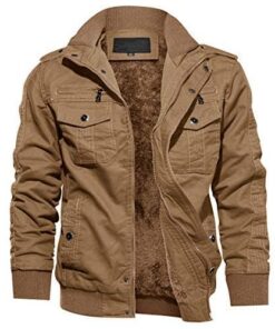 KEFITEVD Vestes Cargo en Polaire d'hiver pour Hommes - Chaude et Coupe-vent - Poches Abondantes - Manteau Epais