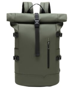 Sac à Dos Homme Étanche 33L Extensible pour Travail et Randonnée-Vert Sac à Dos Étanche Homme 15.6 Po Portable pour Vo