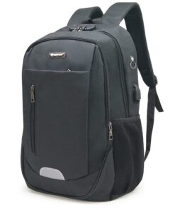 Waytex 71054 Sac à Dos Sécurité pour Ordinateur 15,6’’ - Antivol avec Serrure, Port USB et Passage Câble Ecouteurs