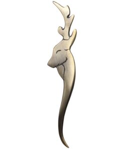 Broche à kilt celtique Tidoneam tête de cerf en laiton 11,4 cm.Assigné aux hommes de réunion en soirée formelle팰리스토리지