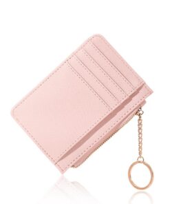 Portefeuille ZOWEXIQ Femme Cuir RFID Rose Éclair Fermer