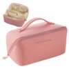 SJBAUTYO Grande Trousse de Maquillage Portatif Femme"idéal pour Voyages et Usage Quotidien,Étanche et Tactile Rose"