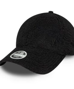 New Era MLB 9FORTY Borg Casquette en peluche Los Angeles Dodgers noire