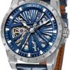 OBLVLO Montre Automatique Militaire Squelette Hommes Étanche RMS-U Noir Sport