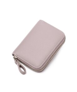 KWKPR Étui à Cartes de Crédit Fermeture Éclair pour Femme Rose avec Protection RFID