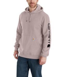 Carhartt Sweat-Shirt à Capuche Homme en Mi-Épais avec Logo Imprimé sur la Manche Loose Fit - Confortable, Masculin, Parf