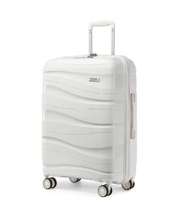 Valise de Voyage Rigide Polypropylène 75cm à 4 Roulettes Serrure TSA Blanc