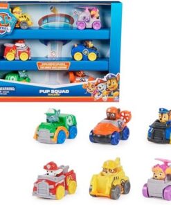 Pat Patrouille Coffret 6 Racers Pup Squad - Voiture Figurine Collectionnable - Jouet Enfant 3 Ans+