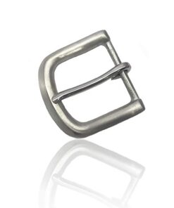 Boucle de ceinture métal argenté pour homme - ardillon inoxydable massif 4cm large - rechange à clip faite main