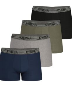 Athena Boxer Lot de 4 pour Homme - Confort et Élégance en Polyester Stretch