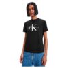 Calvin Klein T-shirt courts pour femme noir - Monologo - Col ras-du-cou | L