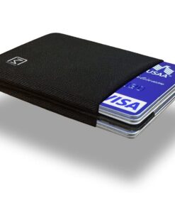 Portefeuille Modern Slim Wallet for Men - RFID Blocking Business Card Holder with Leather Cover - Travel Carry Case for