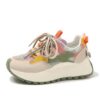 Bailey Xingqi Chaussures Casual pour Femmes Modechunky Respirantes Chaussures de Marche Lacets Maille