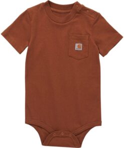 Titre SEO optimisé : Carhartt Body à manches courtes marron pour fille 12 mois | Idéal pour la garde d'enfants | Hiver c