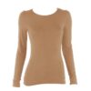 Charmoni Pull sous Pull t-Shirt Femme Léger et Extensible Taille Unique Taupe T42