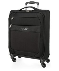 Valise trolley cabine ROLL ROAD Royce Noir Souple Polyester Serrure à combinaison 40x55x20 cm Bagage à main