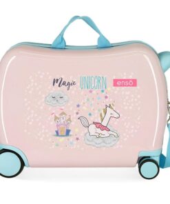 Enso Magic Unicorn Valise Enfant Rose - RigideABS, 50 x 38 x 20 cm, 34 L, 4 Roues, Équipement Main