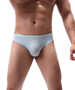 Lingerie Masculine Sport Confortable Respirant Taille Élastique Hommes TenueSexyGlace-SoieCouleurPatchworkCaleçon