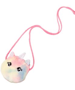 ULTECHNOVO Bandoulière Peluche Licorne pour Petite Fille Doux Épaule Main Rangement Cartes Clés Trendy