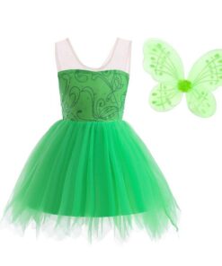 Costume[Fée Clochette]Vert[Ailes de Papillon]Bébé Enfant Fille[Lito Angels]