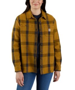 Carhartt Chemise Boutonnée Plaid Longue Manche En Tissu Twill Épaisseur Pour Travaux Féminine
