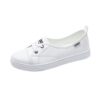 Dinglong Chaussures Décontractées Plates Femme Blanc Tennis Orthopédiques Mode Confortable pour Femme