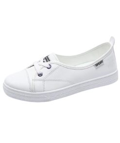 Dinglong Chaussures Décontractées Plates Femme Blanc Tennis Orthopédiques Mode Confortable pour Femme