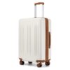 Valise ABS PC Kono 65 cm Blanc Crème Soute Rigide Serrure TSA