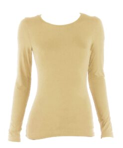 Charmoni Pull sous Pull Femme Beige - Taille Unique 38 - Léger et Extensible