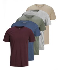 T-shirt Jack & Jones uni-color rond pour homme dès l'été