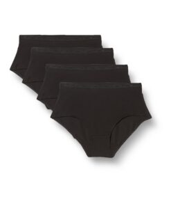 Playtex Lot de Culottes Midi Coton Bio Confortable pour Femme x4 - Absorbant et Hygiénique x4 Pièces