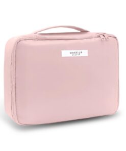 Trousse De Maquillage Aucuu Rose pour Femmes Et Filles - Grande Trousse À Cosmétiques Glissière de Voyage