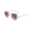 Hifot Lunettes de Soleil Fille, Protection UV Mode Ronde Convient Plage Voyage Anniversaire Cadeau
