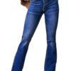 Tomwell Jean Bootcut Femme taille Haute Mode Stretch Pantalon Denim Flaired Leggings Trendy Stretch Jean Bootcut High Wa