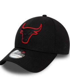 New Era Chicago Bulls Black Base 39thirty Stretch Cap Pour Hommes Basketball Cap Élastique Modèle 59F fitted